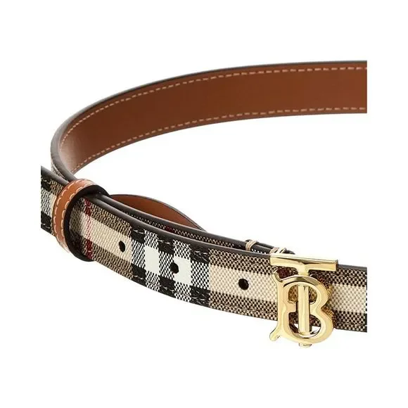 Burberry Vintage Check E-Canvas & Leather Belt - Picture 2 of 3